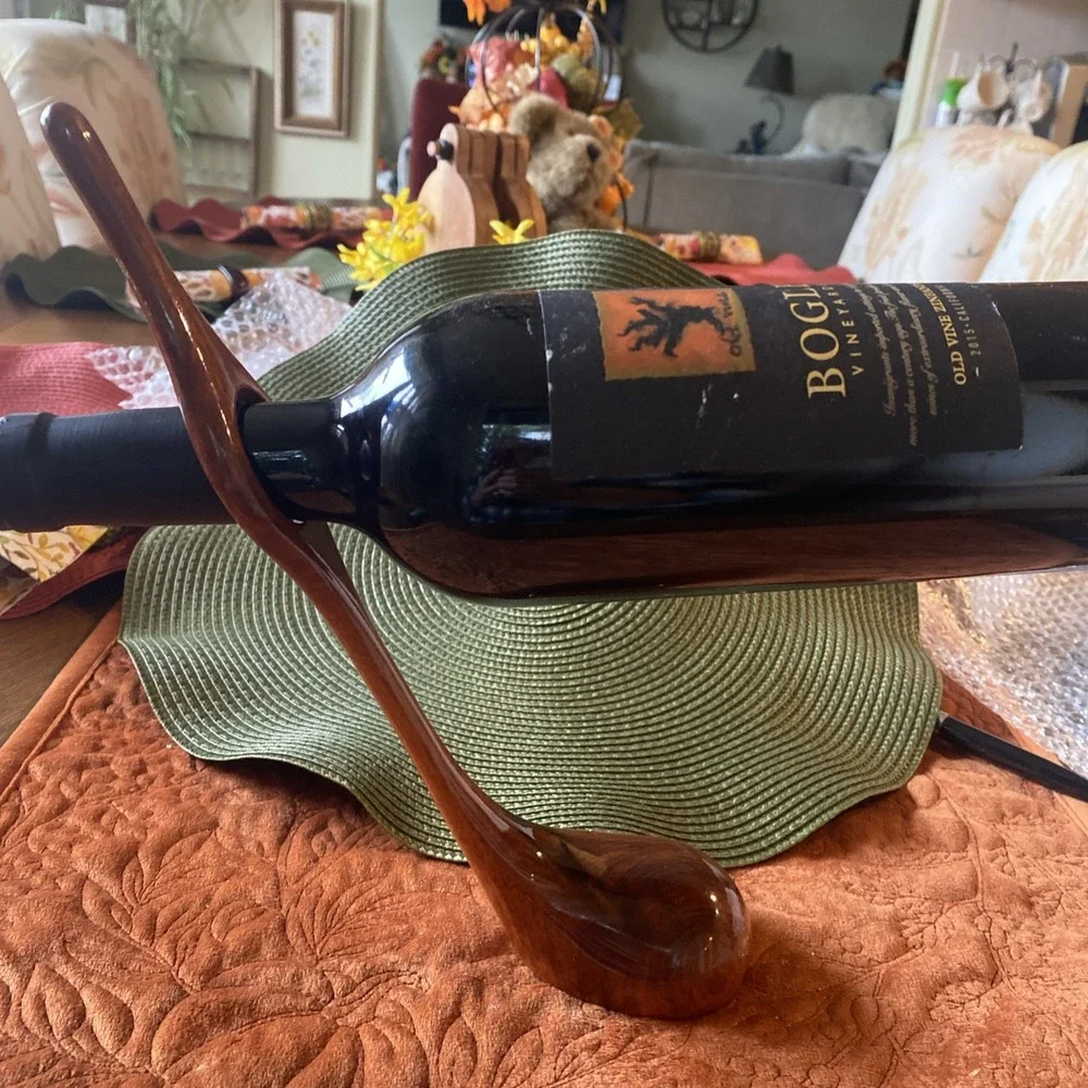 Golf Club Wine Bottle Holder Solid Wood Unique Decor